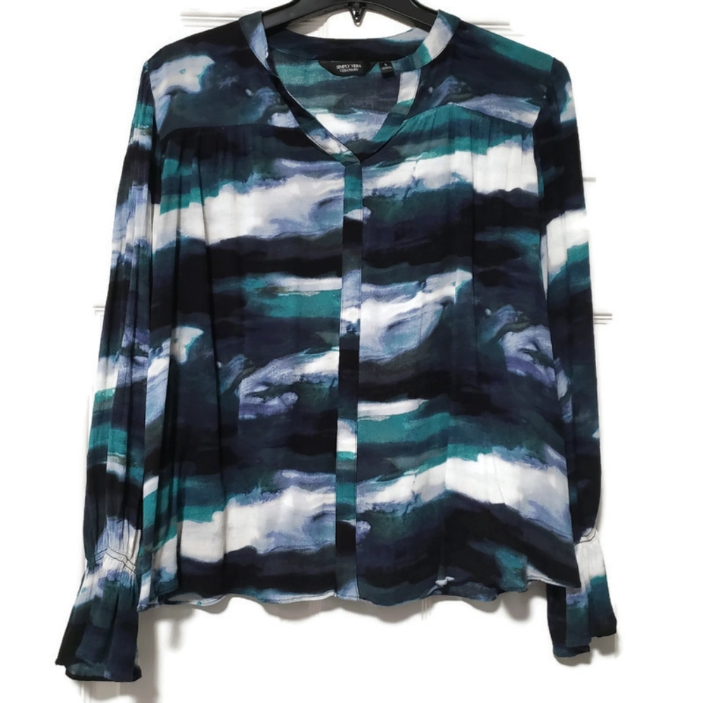 Vera Wang Simply Vera Watercolor Top Women's Small